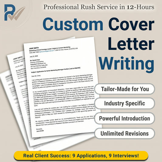 Custom Cover Letter Writing Service | 12-Hour Rush Delivery