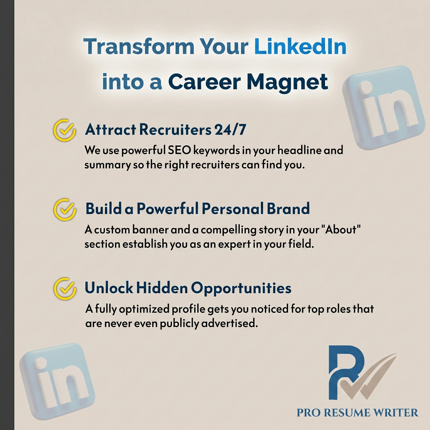 Expert Resume & Cover Letter Writing + LinkedIn Optimization Service: ATS-Friendly Writing, CV Writer, 48-Hour Rush